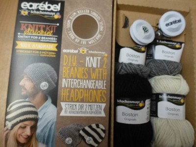 neu Schachenmayr Strickset earebel für 2 Mützen mit abnehmbaren Kopfhörern
