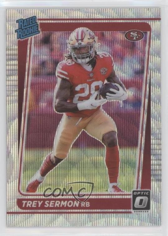 2021 Panini Donruss Optic Rated Rookie Wave Prizm 70/299 Trey Sermon #224 0nr3