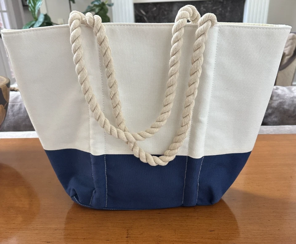 Bolso de Mano Vintage NEIMAN MARCUS Náutico Costero NUEVO Foto 4 de 4