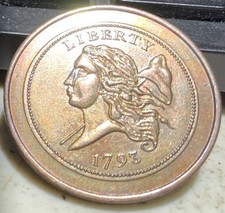 1793 Liberty Cap Token Reverse Facing. 27mm.  Gem Uncirculated. Stunning Piece.