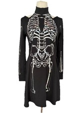 Holographic Skeleton Black Dress Medium Adult Women s Halloween Costume Modern