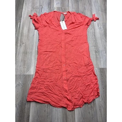Jacqueline De Yong Rose Sharon Sheer Shirt Dress Light Weight Button Front 36