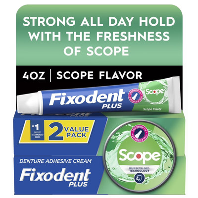 Dental Adhesive Cream Secure Denture Hold Fresh Breath Gel 2 Pack 2 oz