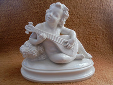 Schwarzburger Werkstätten Figur: Putto / Junge mit Gitarre - H: 20,0 cm - TOP