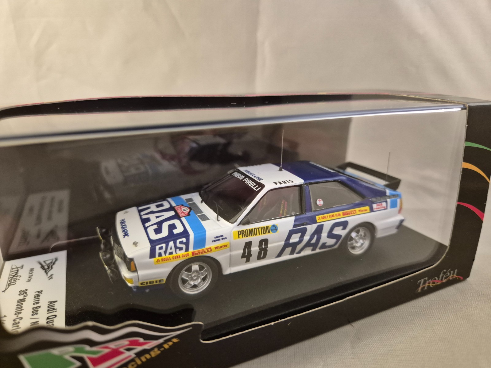 Audi Quattro Trofeu RRFR74 miniature nostalgie du rallye Monte Carlo 1983