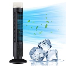 Bladeless Tower Fan Portable Cooling Fan USB Desk Fan for Home Office Black