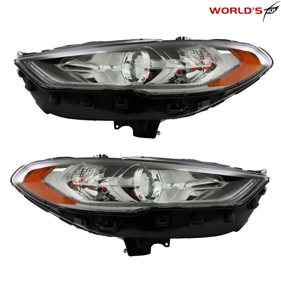 Faros halógenos derecha e izquierda con LED DRL cromado para Ford Fusion 2017 2018 19 2 piezas Foto 4 de 4