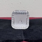 Waterford Crystal Glass Baby Block Paperweight Alphabet Letters Clear & Frosted