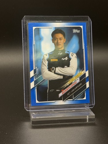 2021 TOPPS FORMULA 1 61 GUANYU ZHOU BLUE /99 - Picture 2 of 4
