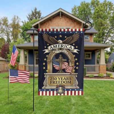 Patriotic Garden Flag  American Eagle Cross Yard Decor