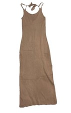 Forever 21 Tan Midi  Dress  Medium Party Neutral 