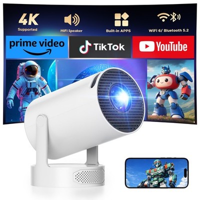 Mini Projector with Bluetooth and WiFi, Upgraded 200 ANSI Lumens Portable Pro...