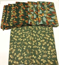 3 Butterfly Print Fabrics Green Background 9 yards Total Quilting Cotton