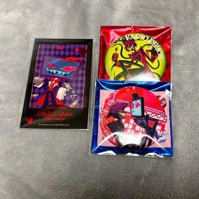 Hazbin Hotel Vox & Alastor Set Pins Trading Cards SD Foil Card Authentic