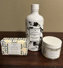Beekman 1802 Vanilla Absolute Soap Body Cream Hand And Body Wash 3 Items Set