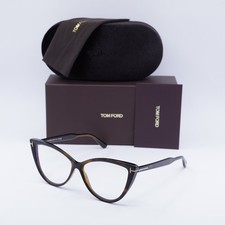 NEW Tom Ford FT5843-B 052 Dark Havana/Clear Blue Light Block 56mm Eyeglasses