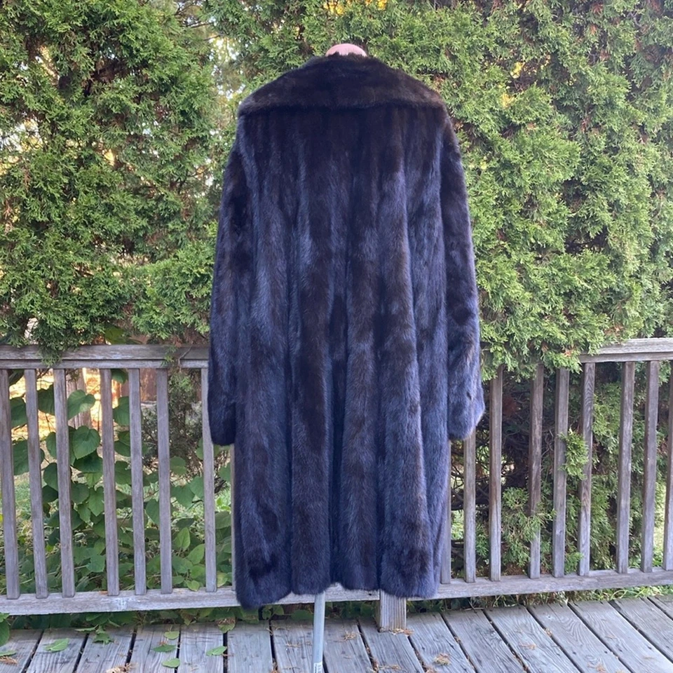 Abrigo largo vintage de piel de visón para mujer talla L Foto 3 de 4