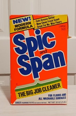 Vintage Spic And Span Cleaner Procter & Gamble Fluorescent Orange Box