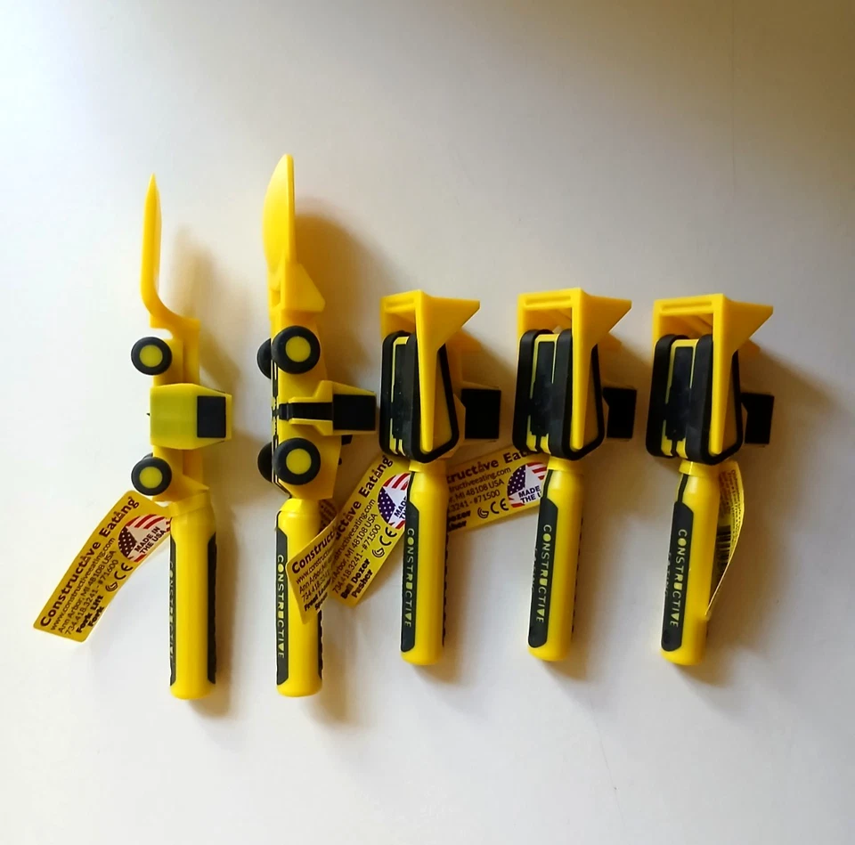 Lote de 5 utensilios de construcción constructivos para comer bulldozer para niños pequeños/niños Foto 4 de 4