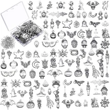 104 Antique Charms for Jewelry Making Gothic Charms Pendants Silver Jewelry M