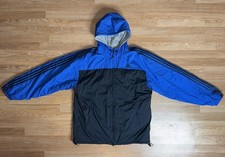 VINTAGE Reversible Adidas Jacket Mens XLarge Black Blue Coat Sweatshirt 90s Y2K
