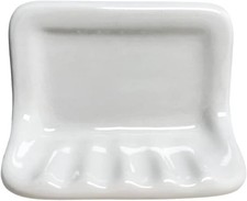 White Glazed Ceramic Soap Dish Holder for Bathroom Wall Bathroom Accessory