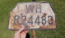 Rare Large WW2 Battlefield Dug Relic Wehrmacht Armored Vehicle License Plate