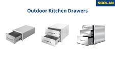 Outdoor Kitchen Drawers,Stainless Flush Mount BBQ Drawers(Multi-size)