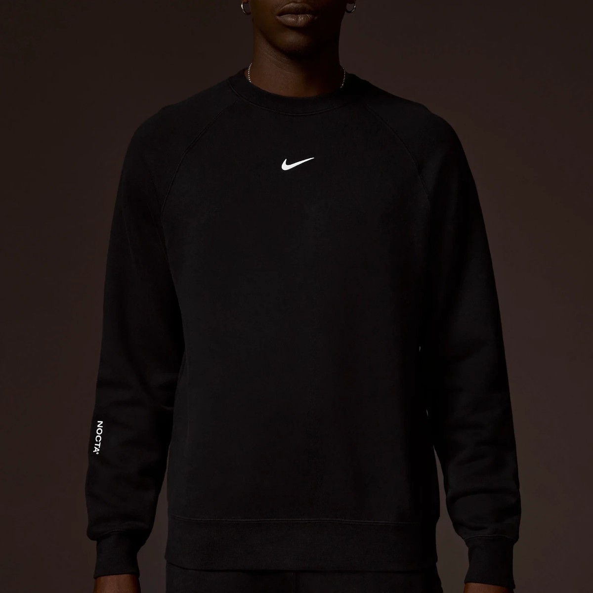 NIKE NOCTA FLEECE CS CREW SWEATSHIRT BLACK FN8160-010 SIZE MEDIUM