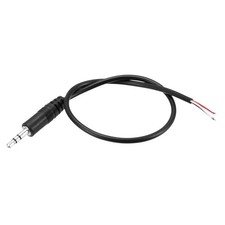 2Pcs 3.5mm Male Plug Bare Wire TRS 3 Pole Stereo 1/8" Jack Audio Cable 0.30m