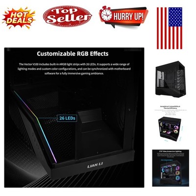 V100x ATX Mid-Tower Gaming Case with RGB & Tempered Glass