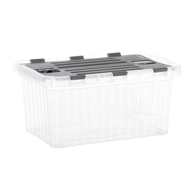 Superio Clear Storage Bin with Lid Stackable Plastic Storage Latch Box with Snap