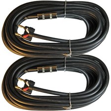 2 PACK 12 ga GAUGE 25 ft foot 1/4 to dual banana plug pro audio speaker cables