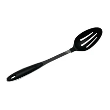 13'' Black Nylon Slotted Serving Spoon For Cooking - Nonstick