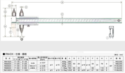 kanonページ KANON Edge to Hole/Hole to Hole Pitch Caliper 17-300mm