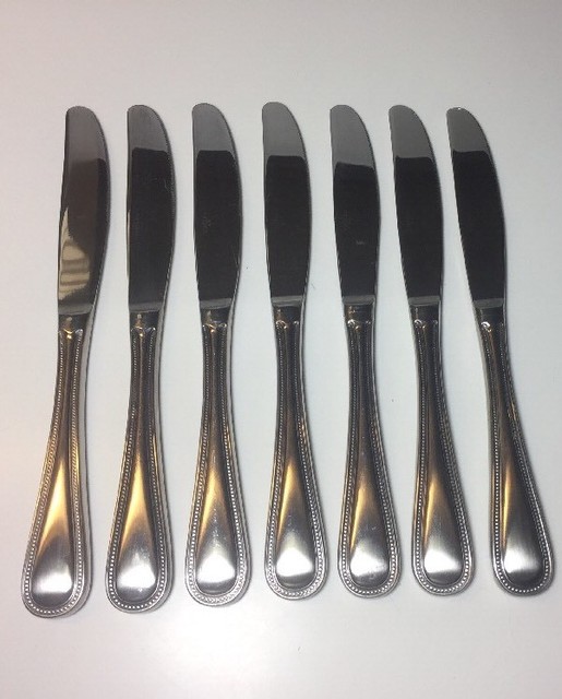 Towle Beaded Antique Dinner Knives 18/10 Stainless Silverware 9” Set Of
