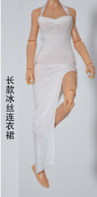 1:18 White Long Dress Skirt Clothing For 3.75inch Female PVC Action Figure Body