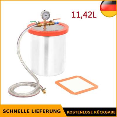Vakuumkammer 11,42L 24,5cm Entgasungskammer Harzfalle Vakuum Chamber Edelstahl