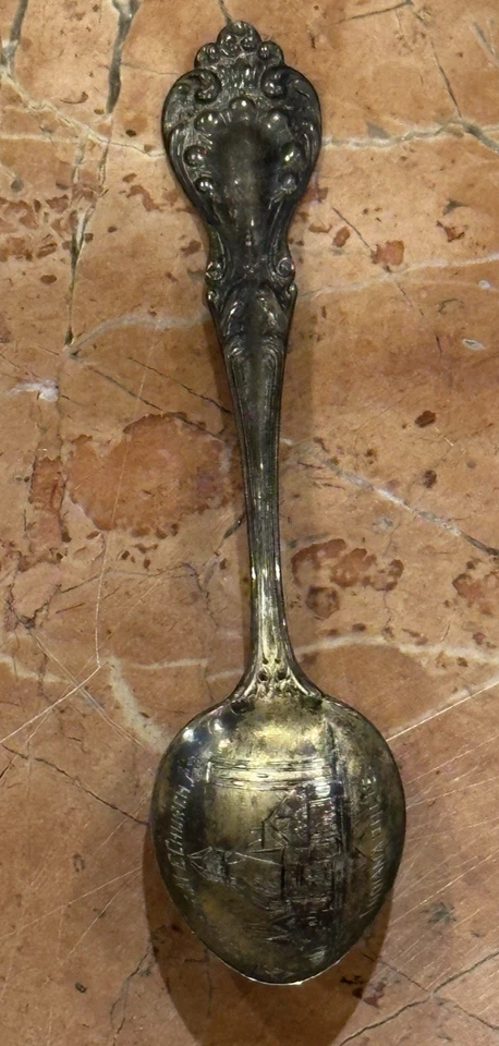 CENTRAL AVE ME CHURCH INDIANAPOLIS PRATA ESTERLINA 3,75" COLHER LEMBRANÇA ANTIGA - Imagem 4 de 4