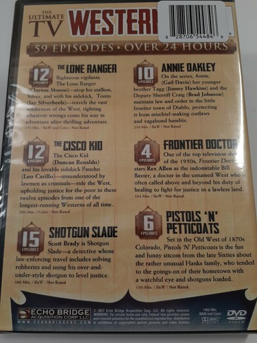 The Ultimate TV Western Collection DVD (59 Episodes, 24 Hours) New/Sealed - Picture 2 of 2