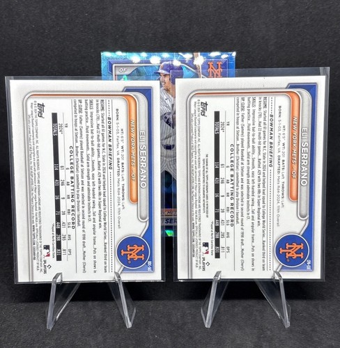 2024 Bowman Draft ELI SERRANO Lot (3) Base Auto, Sparkle /200, Sapphire -NY METS - Picture 4 of 5