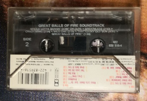 Cassette Tape - Great Balls Of Fire Motion Picture Soundtrack Jerry Lee Lewis.* - Picture 3 of 9