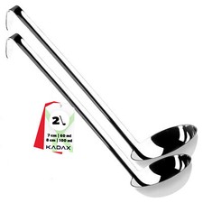 KADAX Suppenkelle aus Edelstahl, Sch&ouml;pfl&ouml;ffel, silber, 7cm/60 ml + 8cm/100 ml