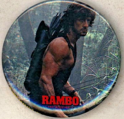 1985 RAMBO Film  2 1/4''  Pinback Button