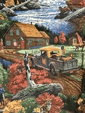 QUILT Handmade USA Patchwork Reversible Fall Farmhouse Americana Cabin Country