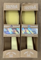 2X Spazzola Per Capelli Districante A Base Vegetale Tangle Teezer Capelli Ricci E Arrossati Gialli