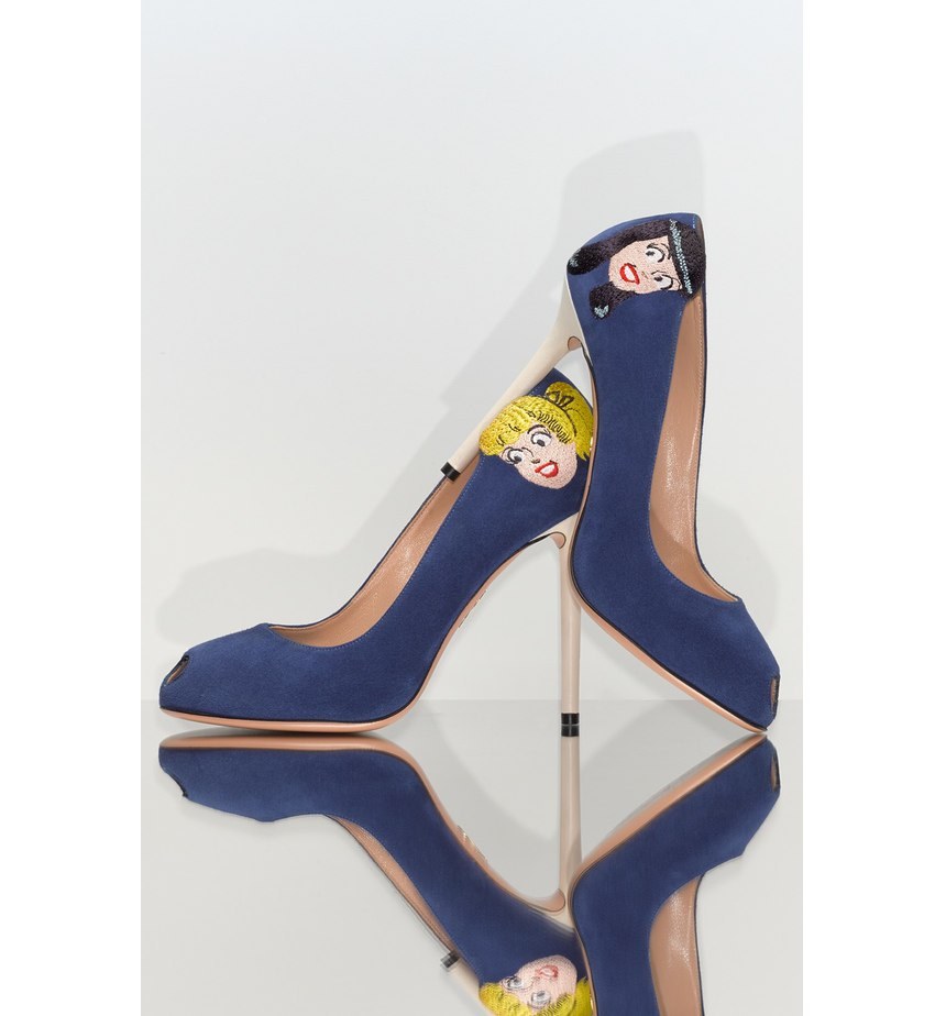 $1,095+ Charlotte Olympia Betty & Veronica Pump Shoe Blue