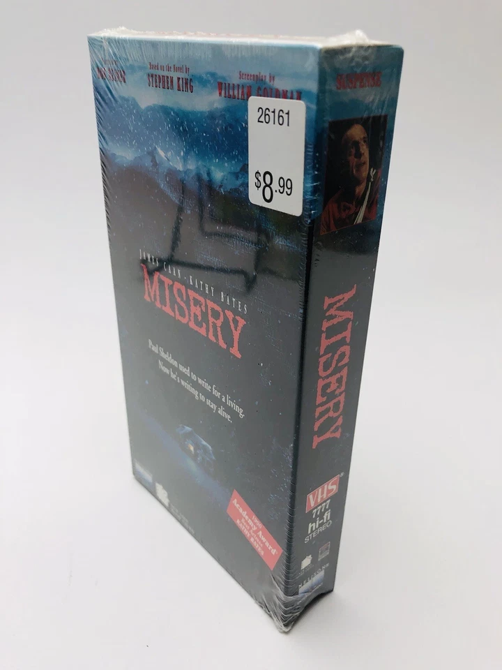 Rare Vintage 1991 Misery VHS Video Factory Sealed  Stephen King Nelson Foto 3 de 4