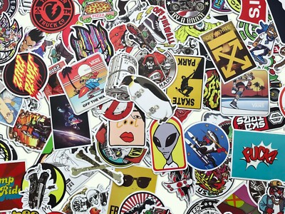 100 Stickers Skateboard Imperméables - Motifs Street Art Pour Ordinateur, Valise, Voiture, Etc.