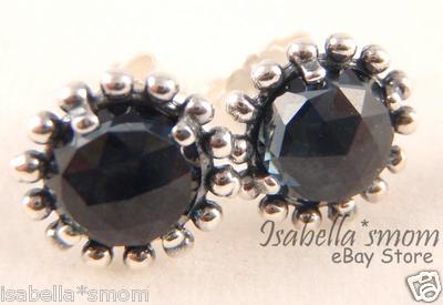 MIDNIGHT STAR Genuine PANDORA Silver/Navy BLUE CRYSTAL STUDS